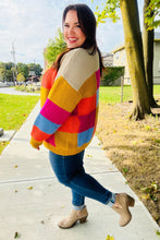 Load image into Gallery viewer, Spread Joy Multicolor Chunky Knit Color Block Patchwork Cardigan
