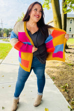 Load image into Gallery viewer, Spread Joy Multicolor Chunky Knit Color Block Patchwork Cardigan
