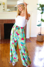 Load image into Gallery viewer, Feeling Couture Ivory &amp; Mint Corded Geo Print Wide Leg Jumpsuit
