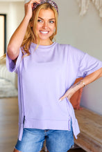 Load image into Gallery viewer, Perfectly Poised Lilac Cut Edge French Terry Top
