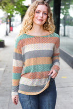 Load image into Gallery viewer, Beautiful You Hunter Green Stripe Vintage Two Tone Top
