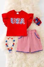 Load image into Gallery viewer, USA Girls Top &amp; Shorts Set
