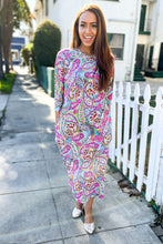 Load image into Gallery viewer, Follow Me Round Neck Paisley Print Pocketed Midi Dress
