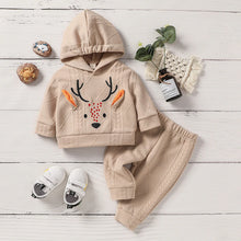 Load image into Gallery viewer, Deer Embroidered Hoodie and Sweatpants Set
