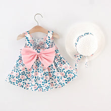 Load image into Gallery viewer, Floral Bowknot Dress and Matching Hat
