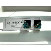 Aqua Geode Studs