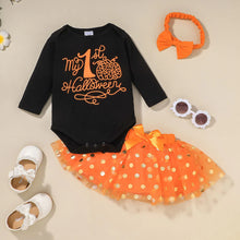 Load image into Gallery viewer, My 1st Halloween Long-sleeve Onesie and Polka Dot Tutu Skirt
