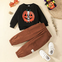 Load image into Gallery viewer, Pumpkin Skull Sweatshirt and Pants Set
