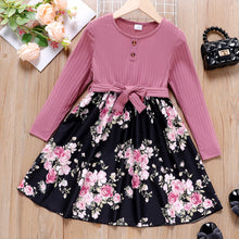 Load image into Gallery viewer, Rose Print Long-Sleeve Dress
