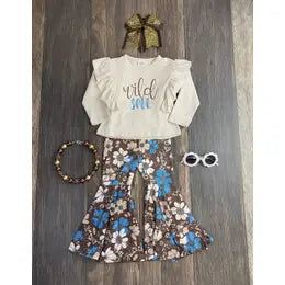 Wild Soul Chocolate & Turquoise Bell Bottom Set